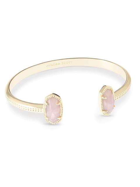 KENDRA SCOTT Elton Gold Cuff Bracelet in Rose Quartz