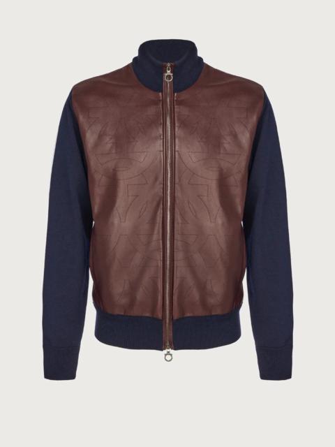 FERRAGAMO BLOUSON JACKET WITH NAPPA INSERTS