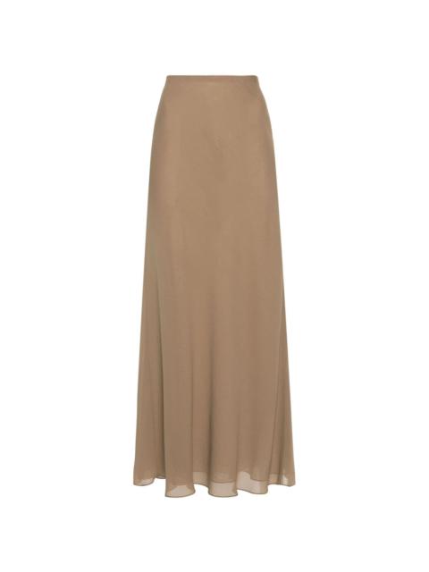 Mauva silk A-Line skirt
