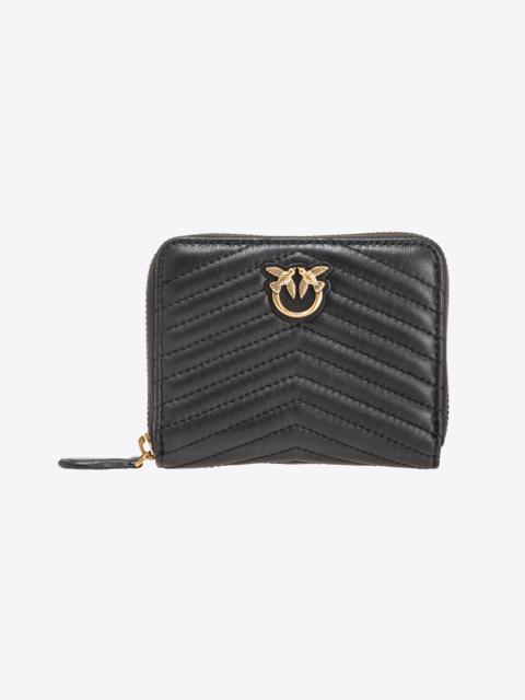 PINKO SQUARE QUILTED NAPPA LEATHER ZIP-AROUND PURSE