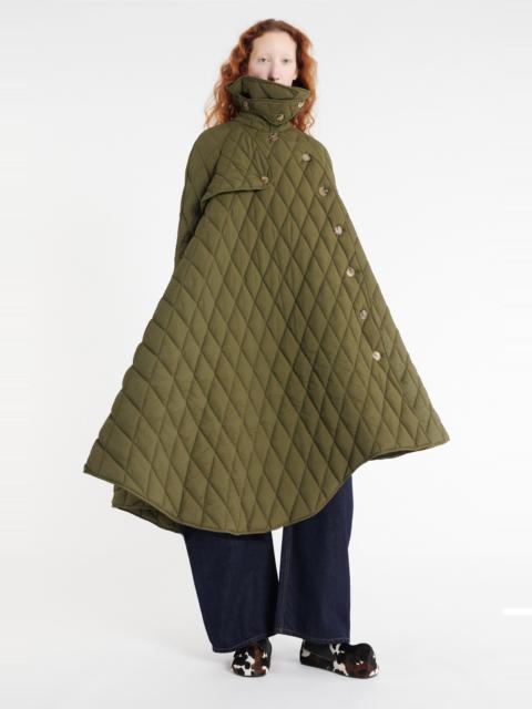 A.W.A.K.E. MODE LONG QUILTED TRENCH DARK KHAKI GREEN