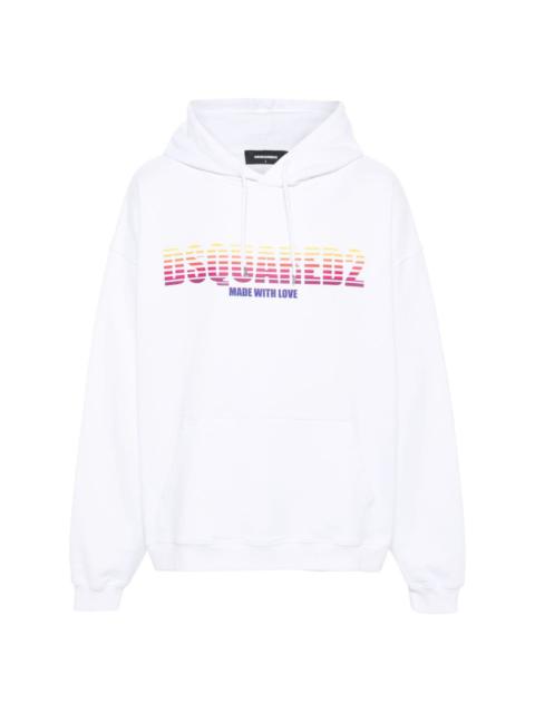DSQUARED2 logo-print cotton hoodie