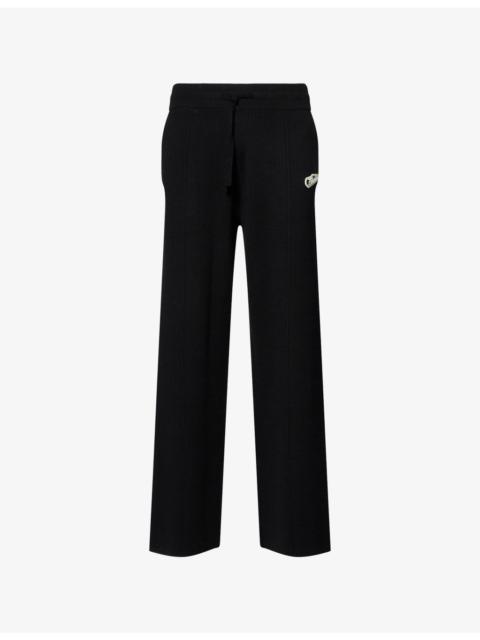 CASABLANCA Wide-Leg Ribbed Wool-Blend Trousers