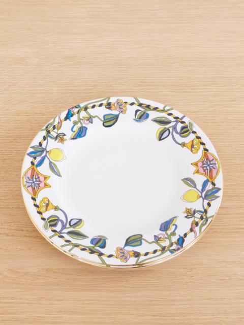 La DoubleJ Set Of Two Gold-plated Painted Porcelain Dinner Plates