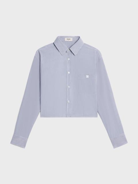 CELINE cropped shirt in striped cotton and silk