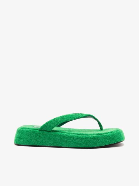 Larroudé Roxy Thong Sandal Evergreen