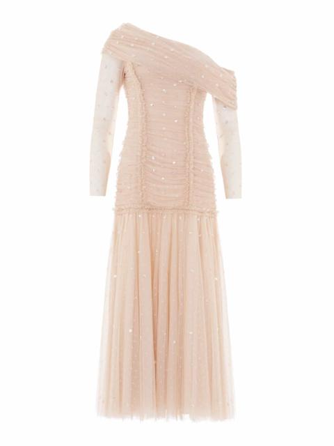 Needle & Thread Gigi Dot One-Shoulder Rouched Gown