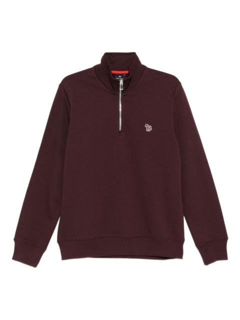 Paul Smith zip-neck zebra-logo sweater