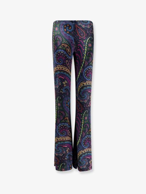 Etro Etro Chenille Trousers With Multicolor Print