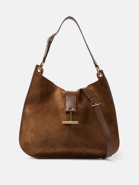 Logo leather shoulder bag