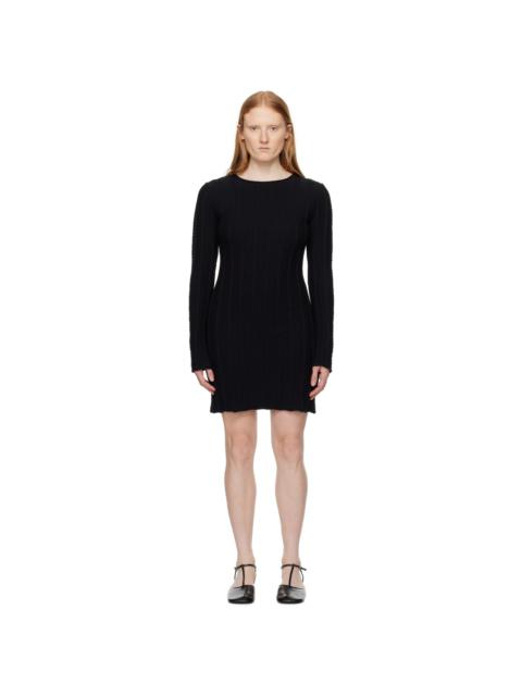 FILIPPA K 검정 압연된 가장자리 Minidress