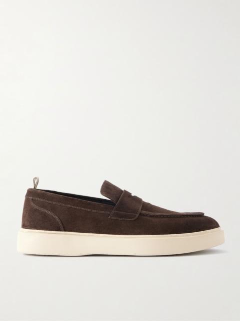 OFFICINE CREATIVE Frame 001 Suede Penny Loafers Dark brown
