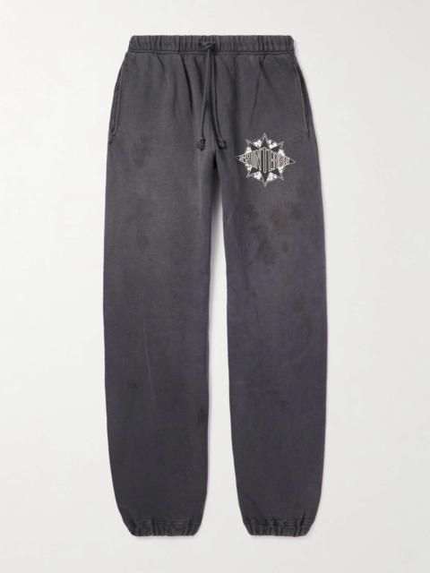 SAINT M×××××× + Denim Tears Logo-Print Cotton-Jersey Sweatpants