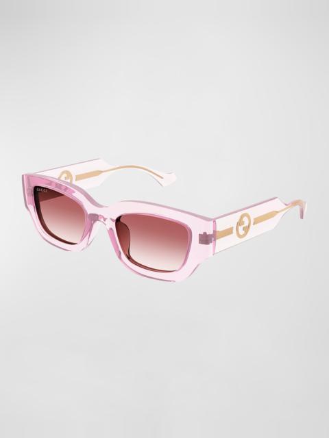 GG Logo Plastic Rectangle Sunglasses