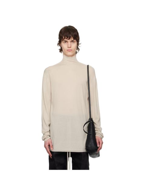 Rick Owens White Hollywood Oversized Turtleneck