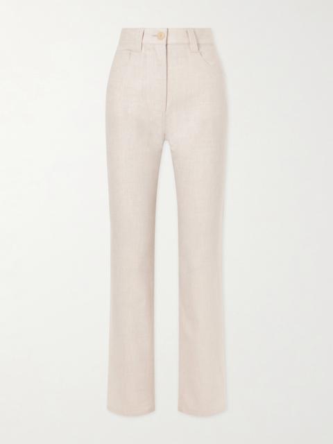 KHAITE Callum Stretch Wool And Cashmere-blend Straight-leg Pants