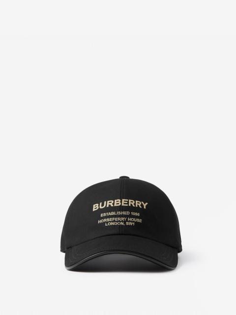 Burberry Horseferry Motif Cotton Twill Baseball Cap