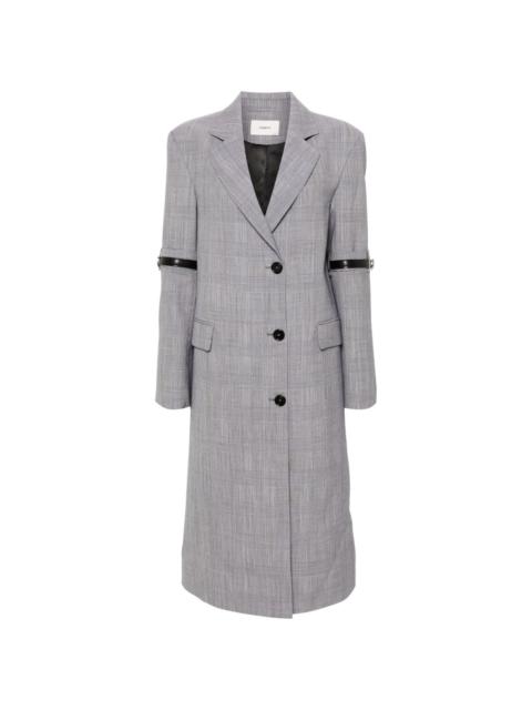 checked midi coat