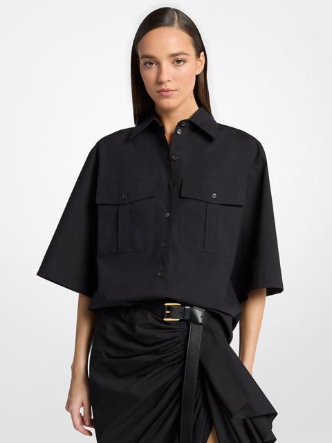 MICHAEL KORS COLLECTION Washed Cotton Poplin Safari Shirt