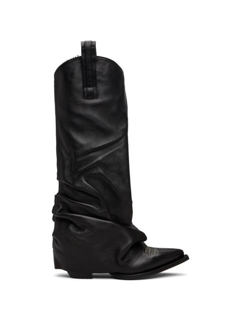 R13 Black Sleeve Mid Cowboy Boots