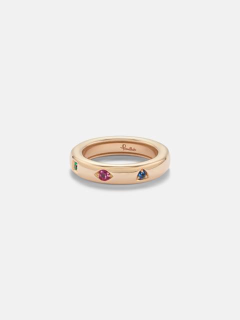 Pomellato Iconica Extra Slim 18kt rose gold ring with gemstones