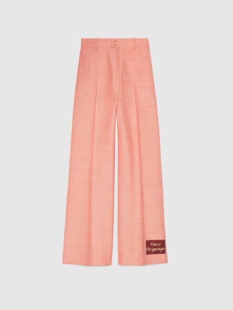 GUCCI Wide viscose pant with Gucci Orgasmique