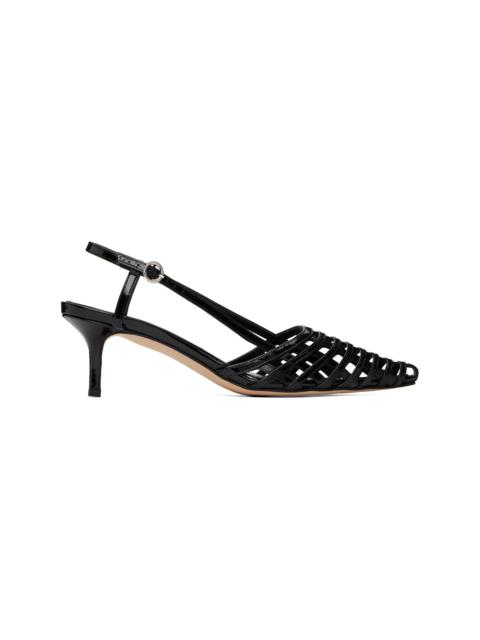 Aeyde Black Helit Leather Slingback Heels