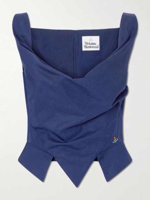 Vivienne Westwood Sunday Draped Embroidered Cotton-poplin Top