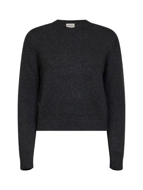 KHAITE Charcoal jersey-stitch cashmere Leta sweater