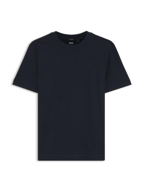 BOSS GEOMETRIC-JACQUARD T-SHIRT IN COTTON
