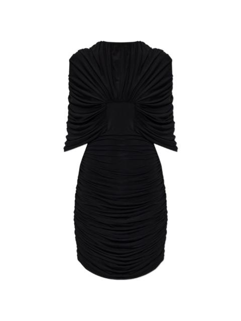 THE MANNEI ruched draped-detail mini dress