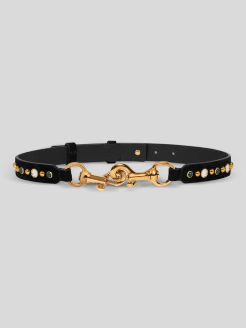 Etro SUEDE PONY BELT WITH JEWEL STUDS