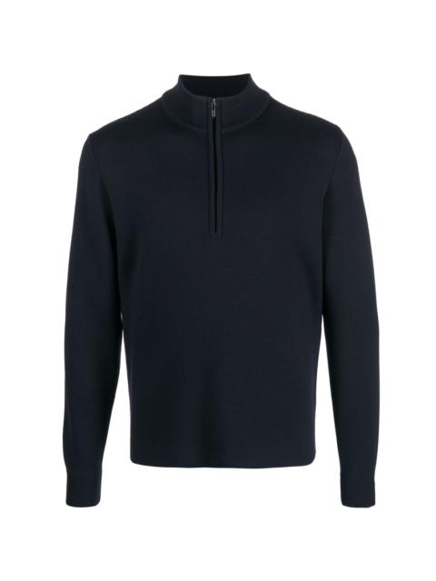 zip-up virgin-wool sweatshirt