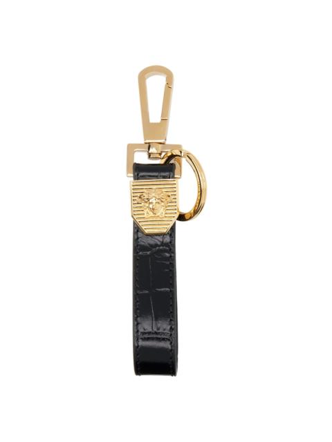 Black Embossing Croco Keychain