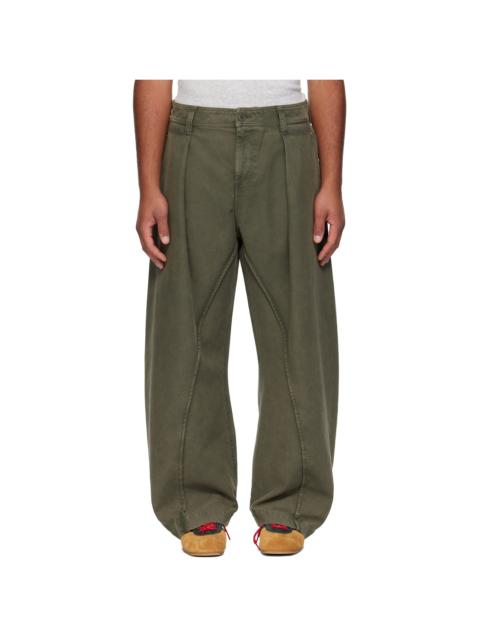 JW Anderson Khaki Twisted Seam Trousers