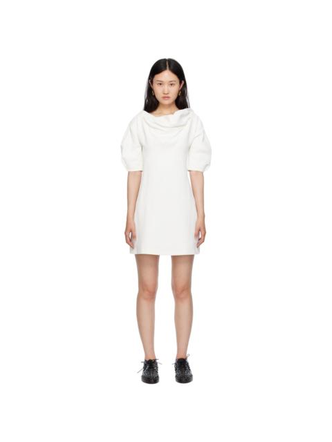 Jil Sander White Cowl Neck Minidress
