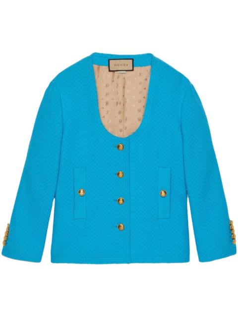 GUCCI scoop-neck tweed jacket