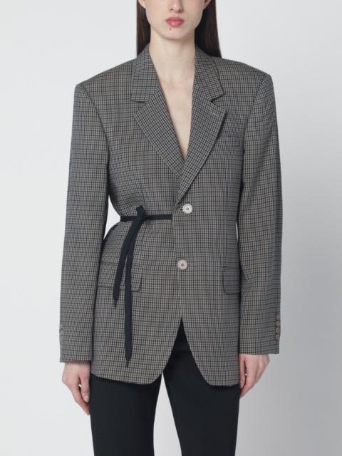BALENCIAGA Vichy-pattern jacket with side lace detail