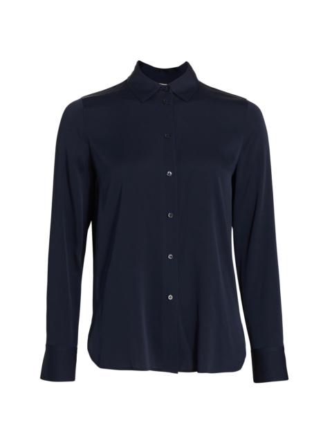 Vince Women's Silk-Blend Slim-Fit Blouse - Coastal