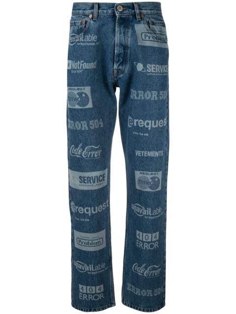 VETEMENTS Fully Branded jeans