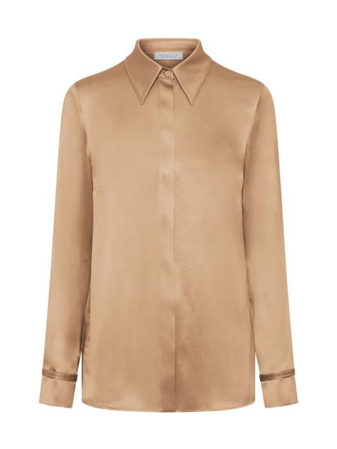 GABRIELA HEARST Cruz Shirt in Camel Silk Satin