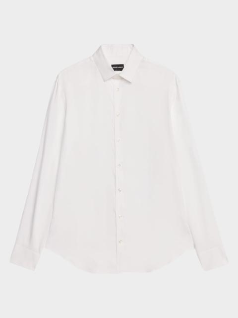GIORGIO ARMANI Men's Solid Tencel Sport Shirt
