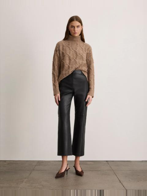 TANYA TAYLOR NICOLE CROPPED LEATHER PANT