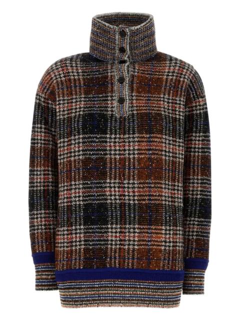 Missoni plaid high-neck sweater
