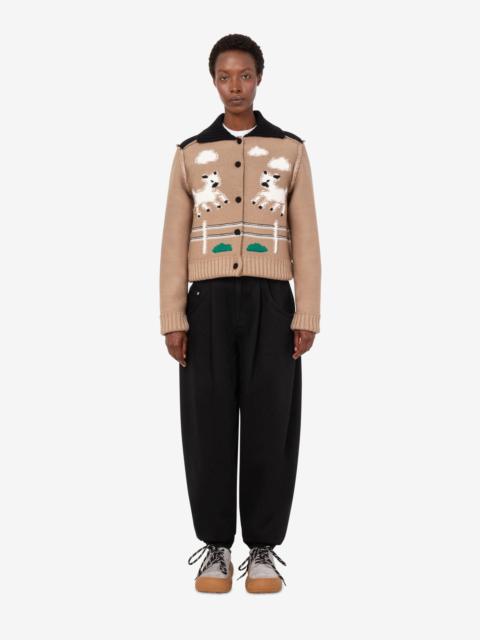 Moschino EXTRA-FINE MERINO WOOL JACKET WITH INTARSIA DETAILING