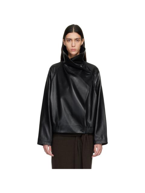 LE17SEPTEMBRE Black Sculptured Leather Jacket
