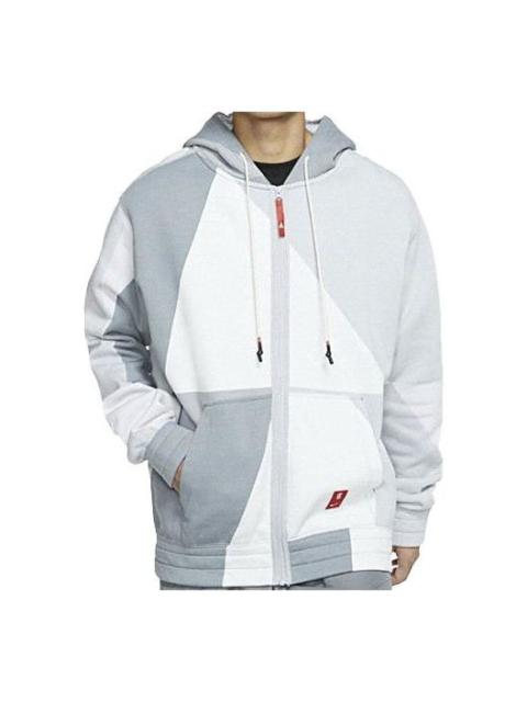 Nike Nike Kyrie Irving Zipper Basketball Sports Fleece Lined Hooded Jacket Gray BV9286-100