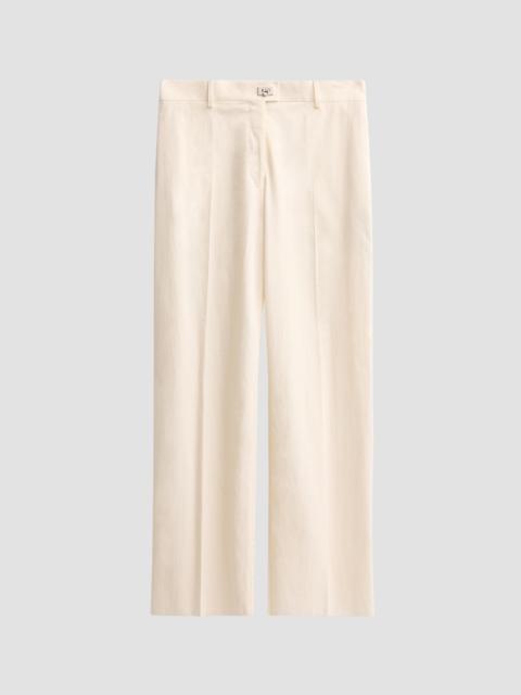 FERRAGAMO Women's Cotton-Silk Canvas Trousers - Parchment