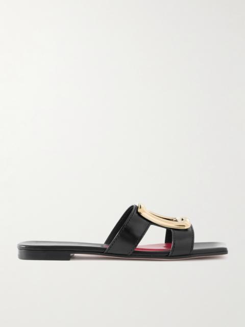 Roger Vivier Nagoya Embellished Cutout Leather Slides