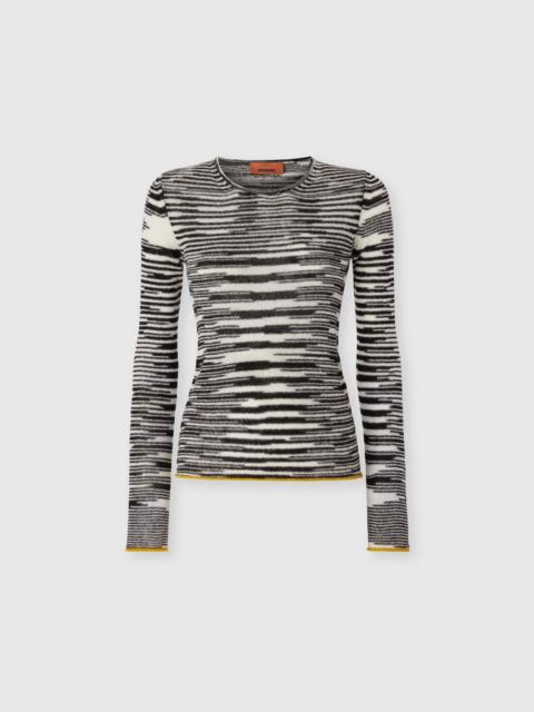 Missoni Crew neck sweater with flame pattern in cashmere blend